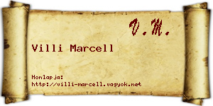 Villi Marcell névjegykártya